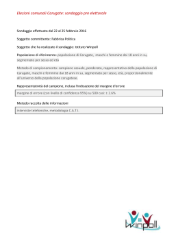 Elezioni comunali Carugate: sondaggio pre