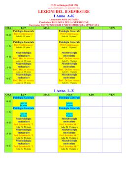 Lezioni Biologia II semestre A A 2015 2016