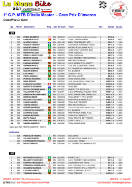 1° GP MTB D`Italia Master - Gran Prix D`Inverno