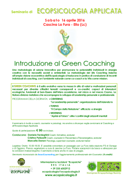 Introduzione al Green Coaching - Ecopsiché