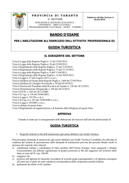 Leggi e scarica il Bando di Esame di Guida Turistica