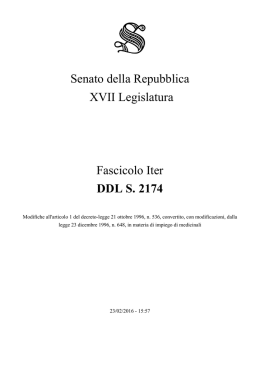 Senato della Repubblica XVII Legislatura Fascicolo Iter DDL S. 2174