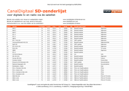 CanalDigitaal SD-zenderlijst voor tv en radio