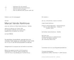 Marcel Vande Kerkhove - Billiet Begrafenissen