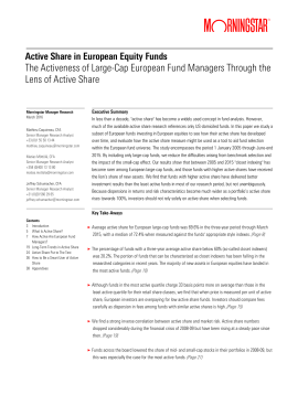 Active Share in European Equity Funds