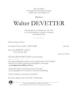 Walter DEVETTER - uitvaart