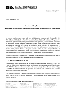 politiche retributive e incentivanti di banca intermobiliare