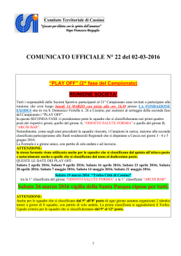 Comunicato Ufficiale n. 22/2015-2016