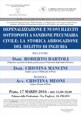 50x70 Conferenza 17-3-2016 - Ordine degli Avvocati di Prato