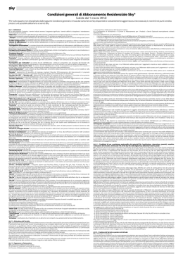 Condizioni Generali di Abbonamento Sky&Fastweb