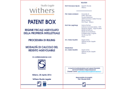 patent box - Synergia Formazione