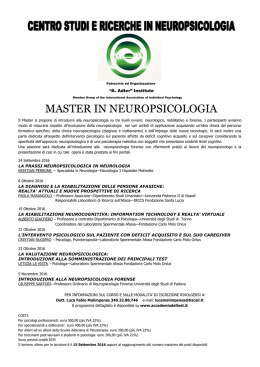 Calendario Master Neuropsicologia 2016