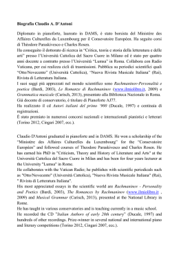 Biografia Claudio A. D`Antoni - Conservatorio di Musica Santa Cecilia