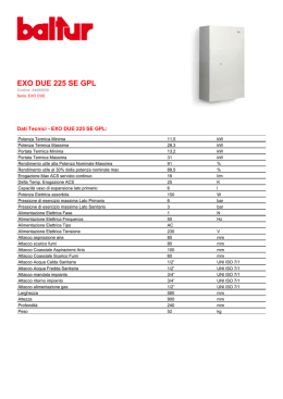 EXO DUE 225 SE GPL - Certificazione Energetica