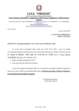 ASSEMBLEA SINDACALE - del 29 febbraio 2016 - Liceo Virgilio-Redi