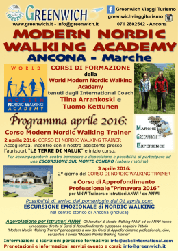 Corso Modern Nordic Walking Trainer 2 aprile 2016