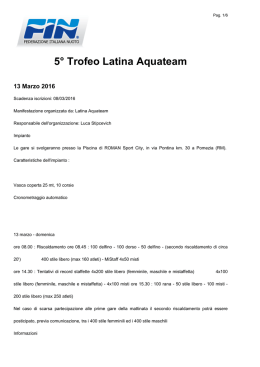 5° Trofeo Latina Aquateam - Federazione Italiana Nuoto