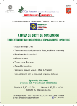 Vol_acu Toscana - Mcl Movimento Cristiano Lavoratori