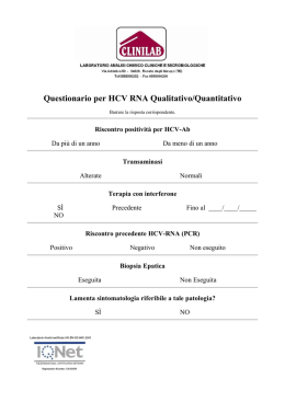 Questionario per HCV RNA Qualitativo/Quantitativo