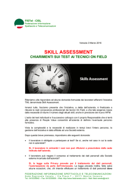 skill assessment - FISTel Veneto