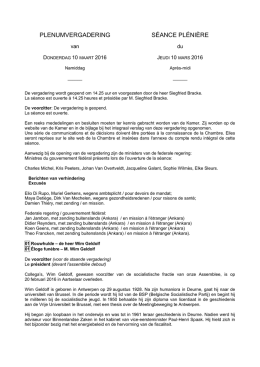 plenumvergadering s&eacute;ance pl&eacute;ni&egrave;re