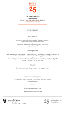 jubileum menu - Kasteel Elsloo