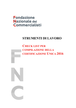 Check list certificazione unica 2016