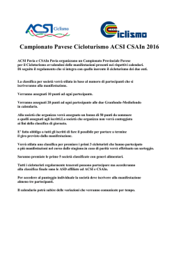 Campionato Pavese Cicloturismo ACSI CSAIn 2016