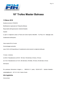 10° Trofeo Master Balnaea