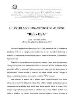 Report_BES & DSA - Licei Vittoria Colonna