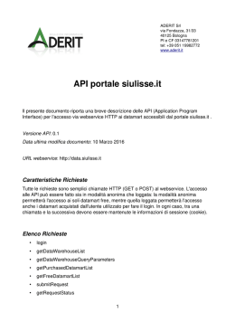 API - Sistema informativo Ulisse