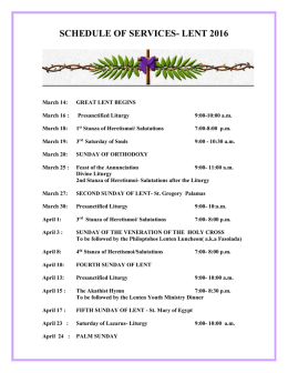 schedule of services- lent 2003