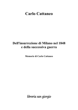 Dell`insurrezione di Milano nel 1848