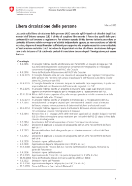 Libera circolazione delle persone: scheda informativa