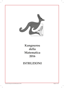 Kangourou della Matematica 2016 ISTRUZIONI