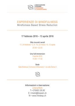 MBSR febbraio-aprile 2016 - Esperienze di Mindfulness