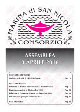 Fascicolo Assemblea 03/04/2016 - Consorzio Marina di S.Nicola