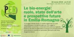 PER Le bio-energie: ruolo, stato dell`arte e prospettive future in