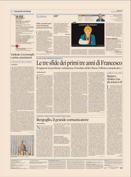 Le tre sfide dei primi tre anni di Francesco