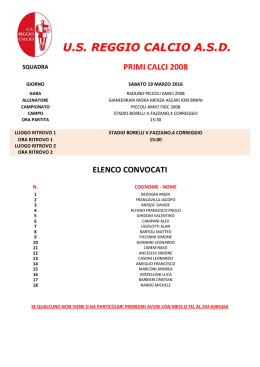 2008 SABATO 19-mar - US Reggio Calcio ASD