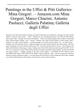 Paintings in the Uffizi & Pitti Galleries: Mina Gregori .