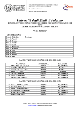 ORE 16:00 - Università degli Studi di Palermo