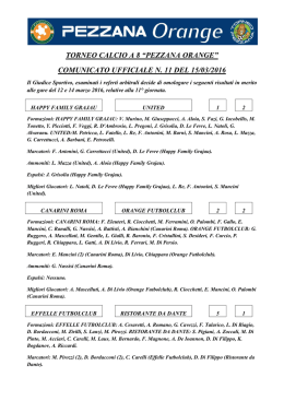 Orange League Pezzana - Giornata 11 - Orange League 2015-2016