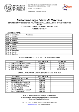 ORE 10:00 - Università degli Studi di Palermo