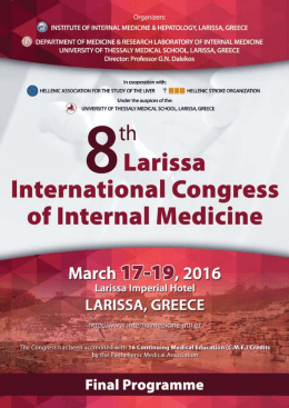 valid only if presented - 8th Larissa International Congress of