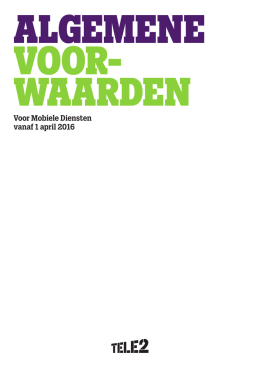 Voor Mobiele Diensten vanaf 1 april 2016