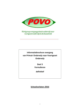 POVO brochure deel 3 - Formulieren (Schoolverlaters 2016)
