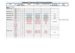 Planning thuiswedstrijden jeugd & volwassenen