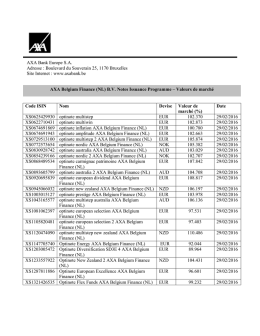 AXA Bank Europe S.A. Adresse : Boulevard du Souverain 25, 1170