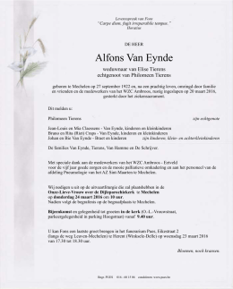 Van Eynde Fons brief
